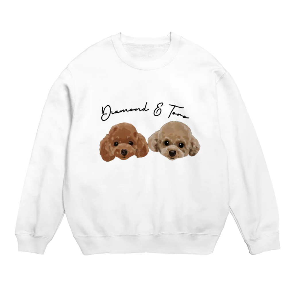 みきぞーん｜保護猫 ミッキー画伯と肉球とおともだちのtoro & diamond Crew Neck Sweatshirt