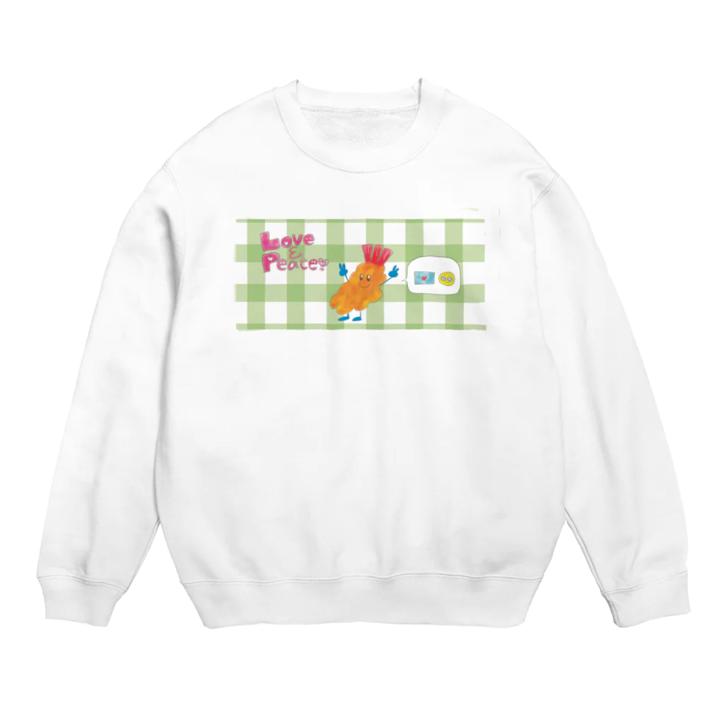 サキチャンのらぶぴエビフライくん Crew Neck Sweatshirt