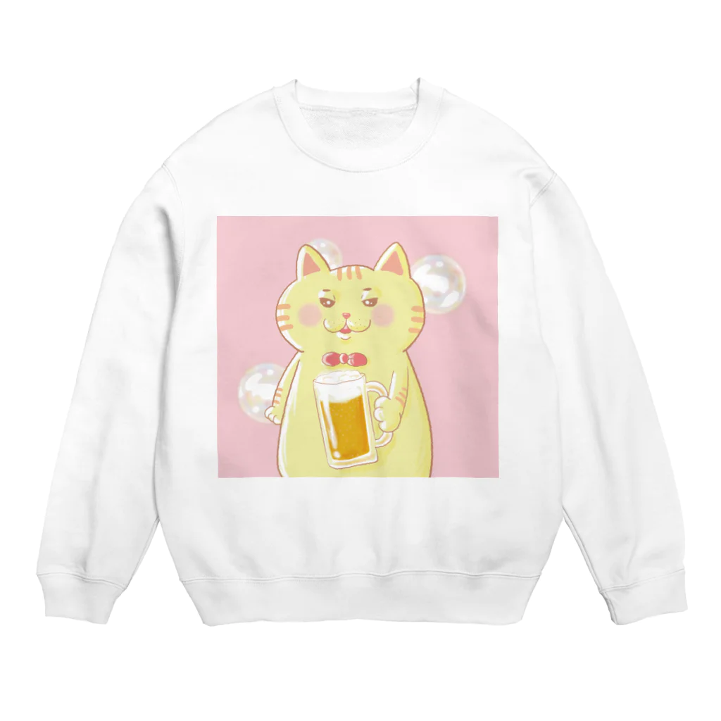 トラとハチワレの乾杯 Crew Neck Sweatshirt