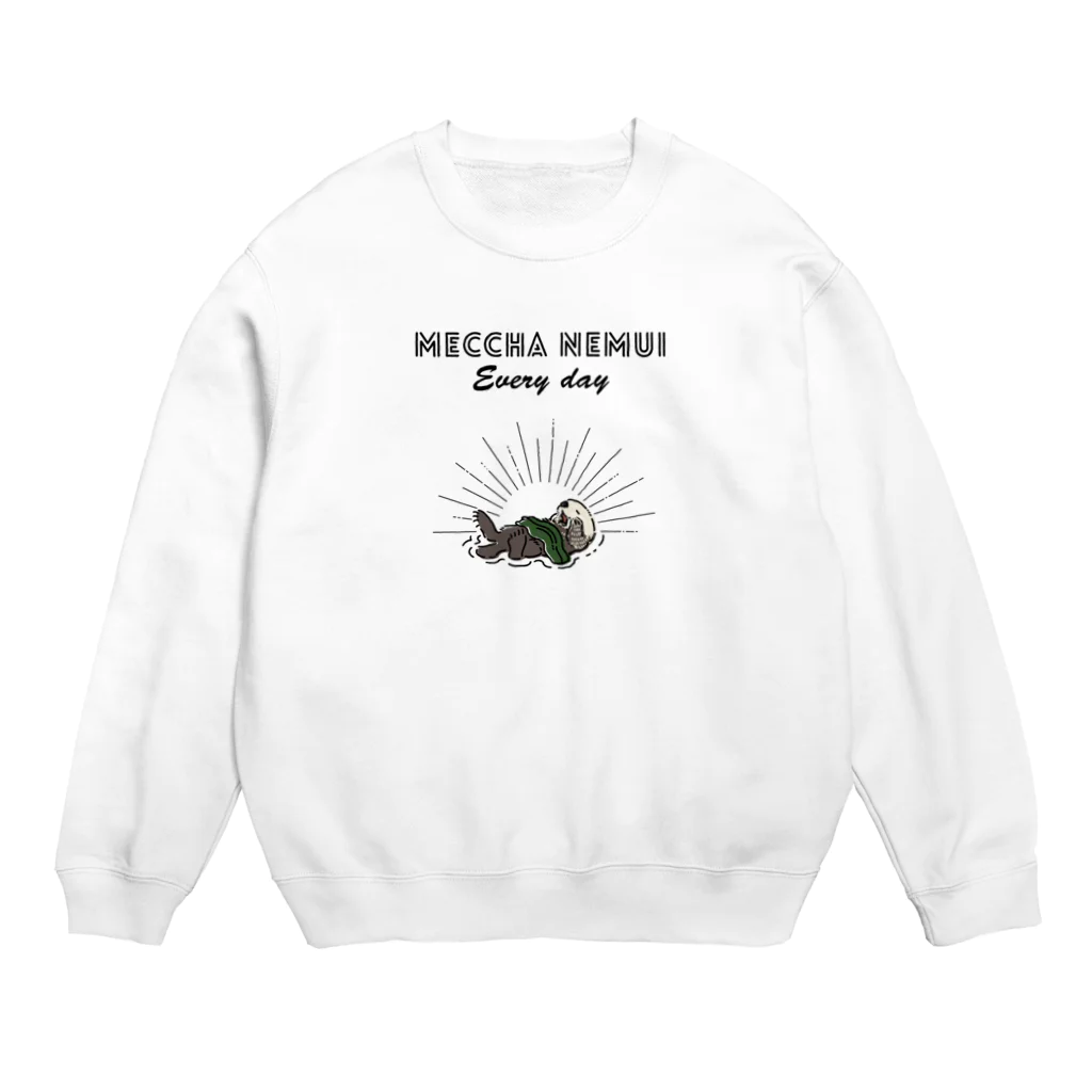 屋台 urukaのMECCHA NEMUI らっこ Crew Neck Sweatshirt