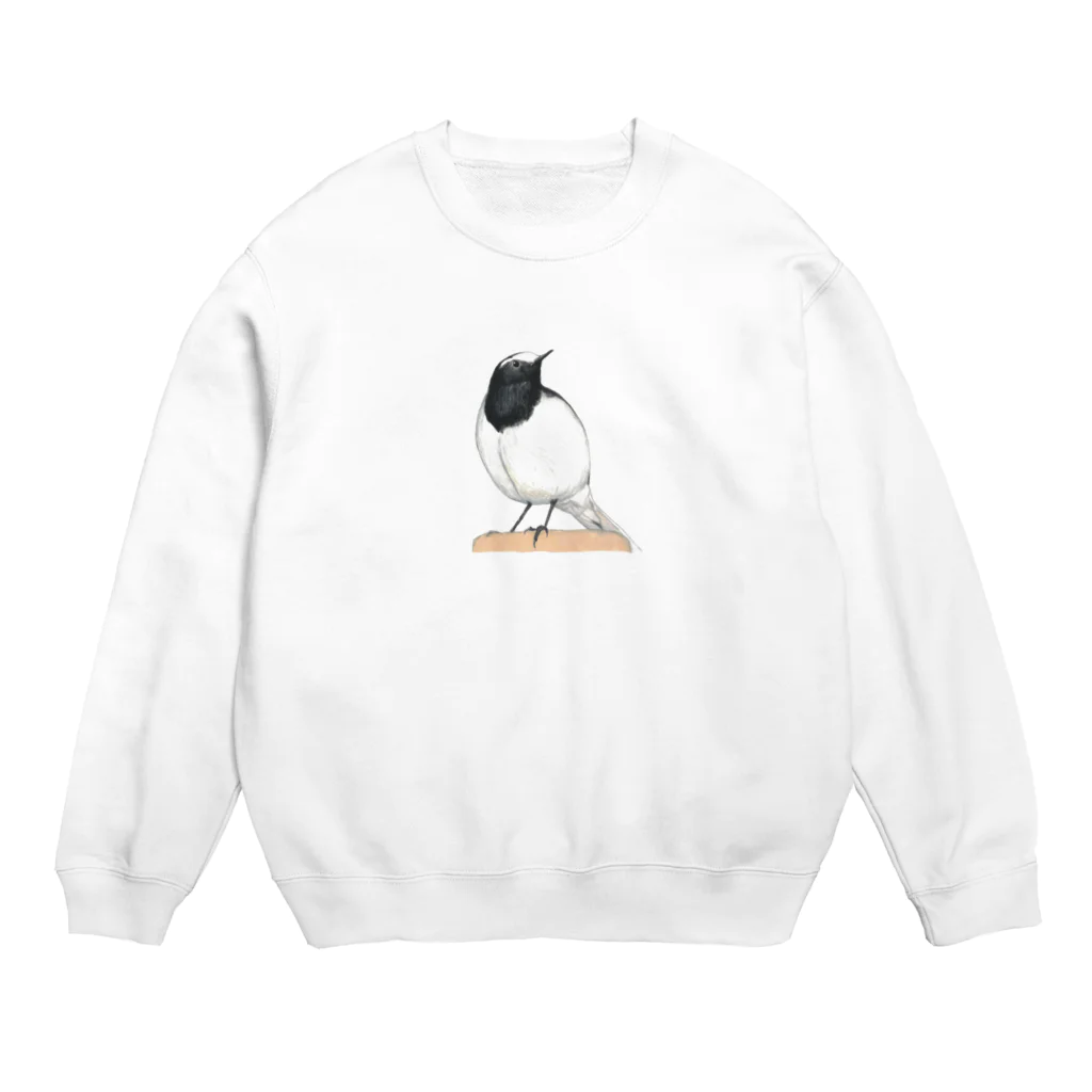 森図鑑の[森図鑑] セグロセキレイ Crew Neck Sweatshirt