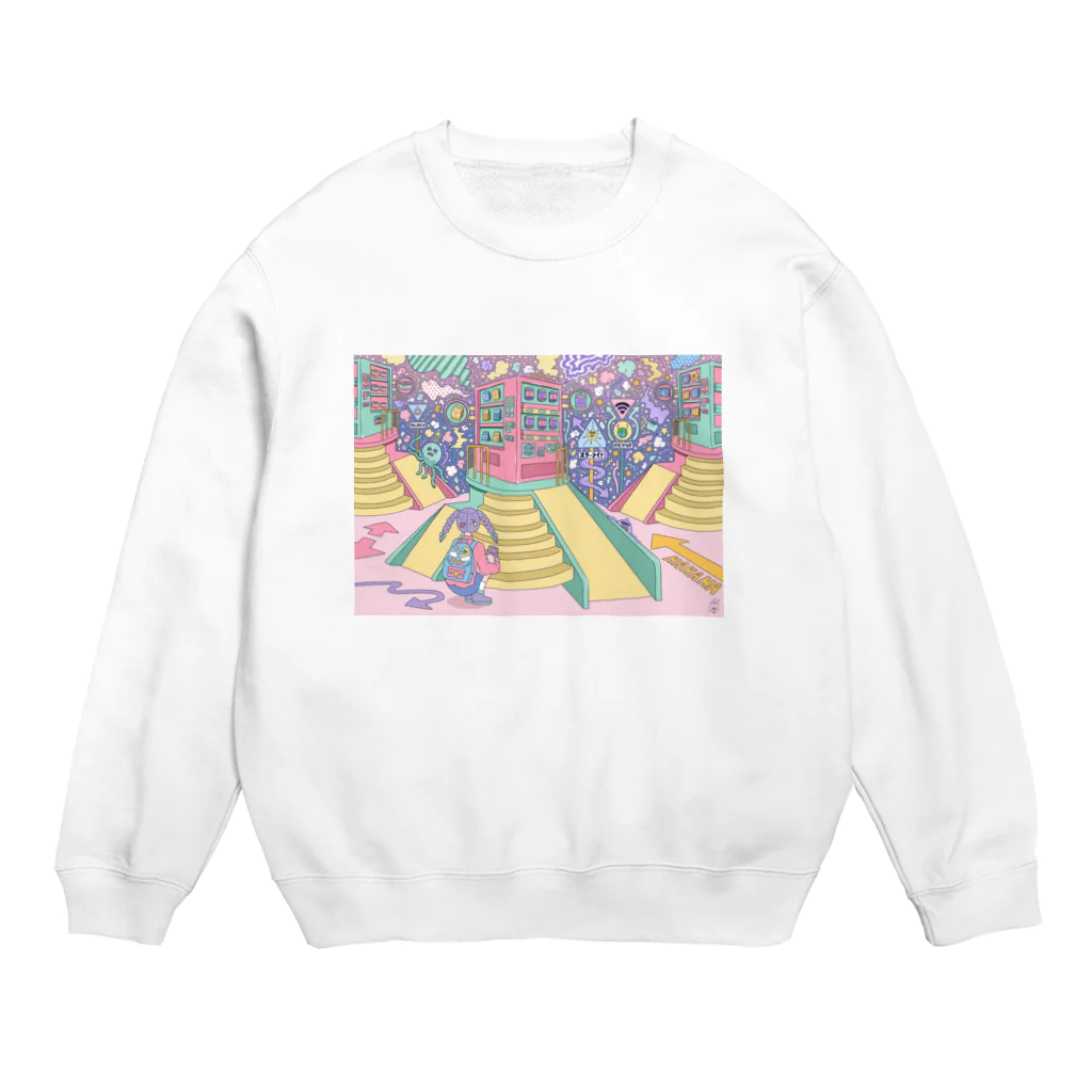 Natsukawa Yukichiのエイリアンタウン一丁目 Crew Neck Sweatshirt