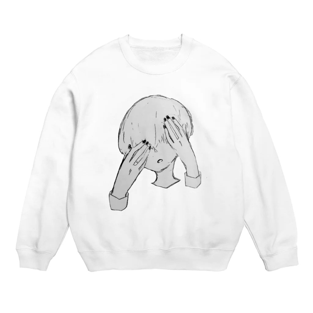 メンヘラ子ちゃんサブカル天使の暗闇まっしゅくんのマッシュヘアー Crew Neck Sweatshirt