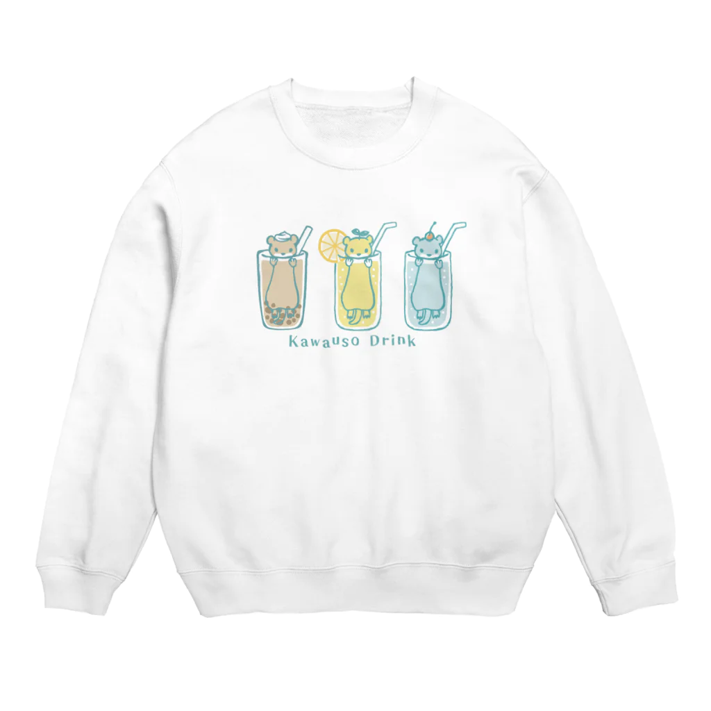 あずき缶の三種のコツメカワウソドリンク Crew Neck Sweatshirt