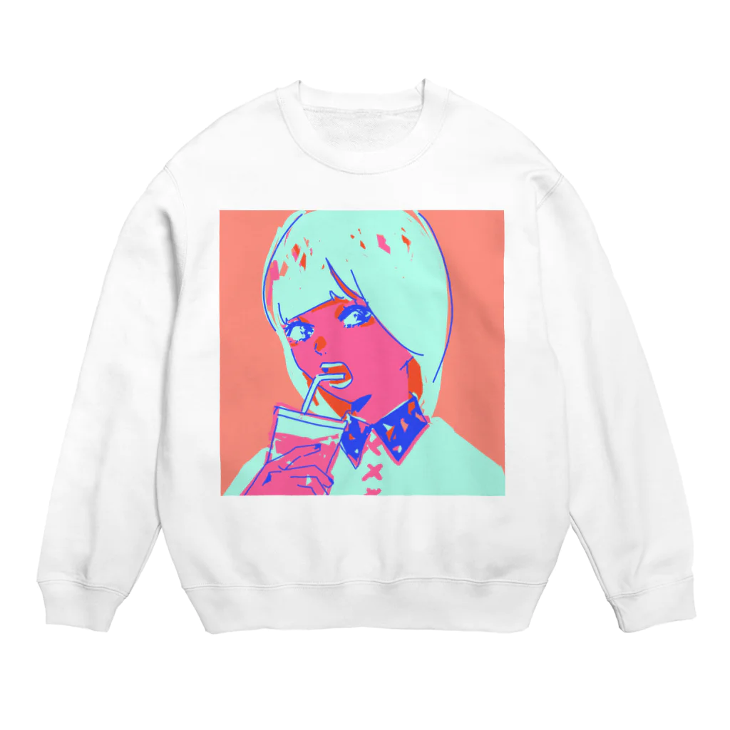 わたあめ食堂のシブヤ、フジ・ポップ Crew Neck Sweatshirt