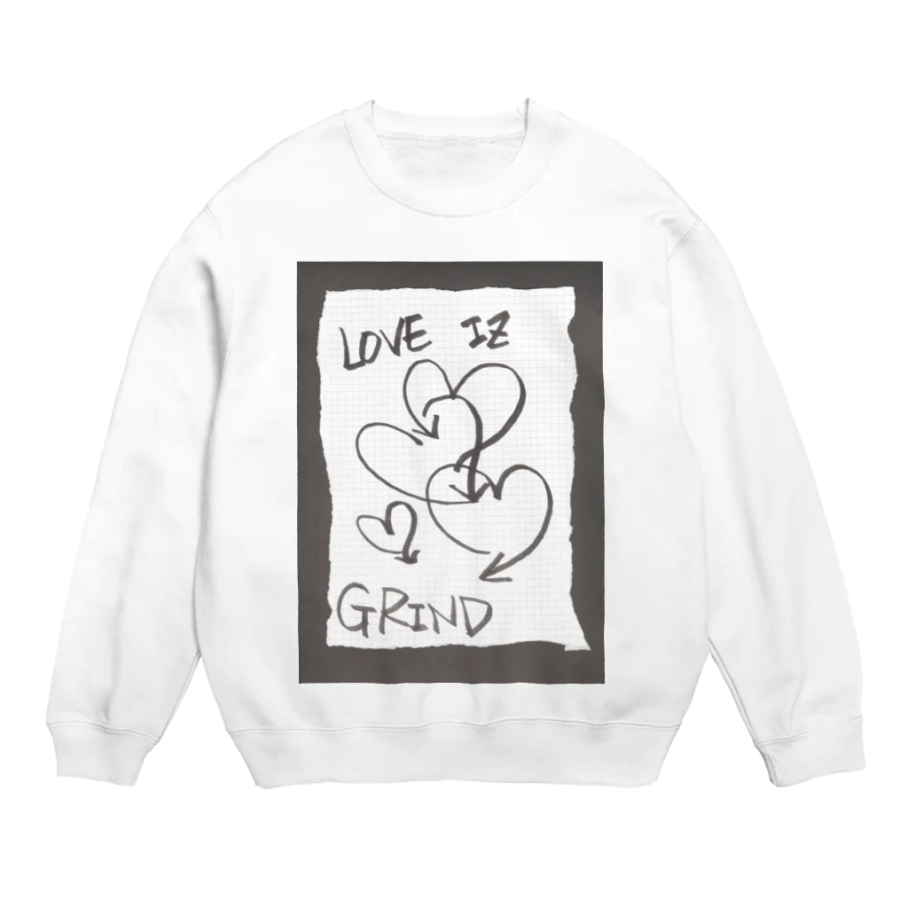 LUNARHOLIC STOREの偽諺～壱～「ラヴイズグラインド」(黒縁) Crew Neck Sweatshirt