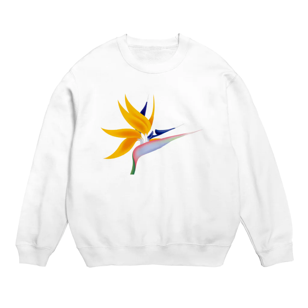 kimchinのカラフルな花　ストレリチア・極楽鳥花 Crew Neck Sweatshirt