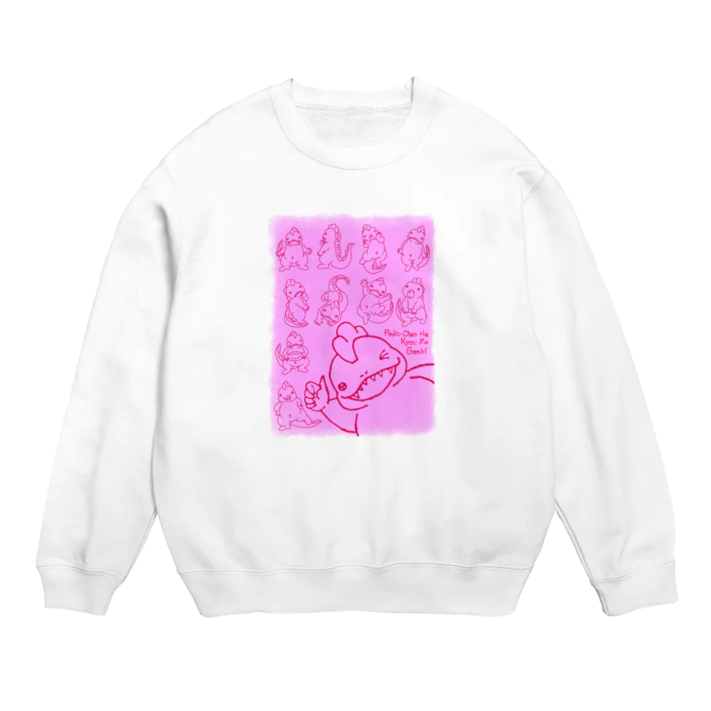 スマホ絵師 ほそゆか【公式ッ】の元気なぴんくちゃん Crew Neck Sweatshirt