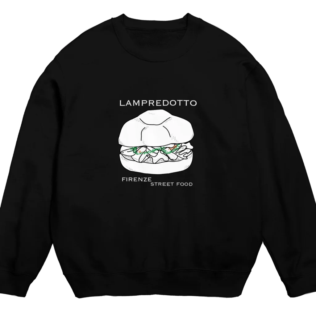 FirenzeBAR ADOMANIのランプレドットのイラスト　白文字 Crew Neck Sweatshirt