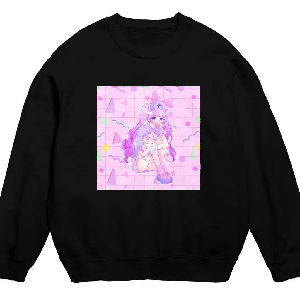 夢乃中もなかのうさ耳ナース Crew Neck Sweatshirt