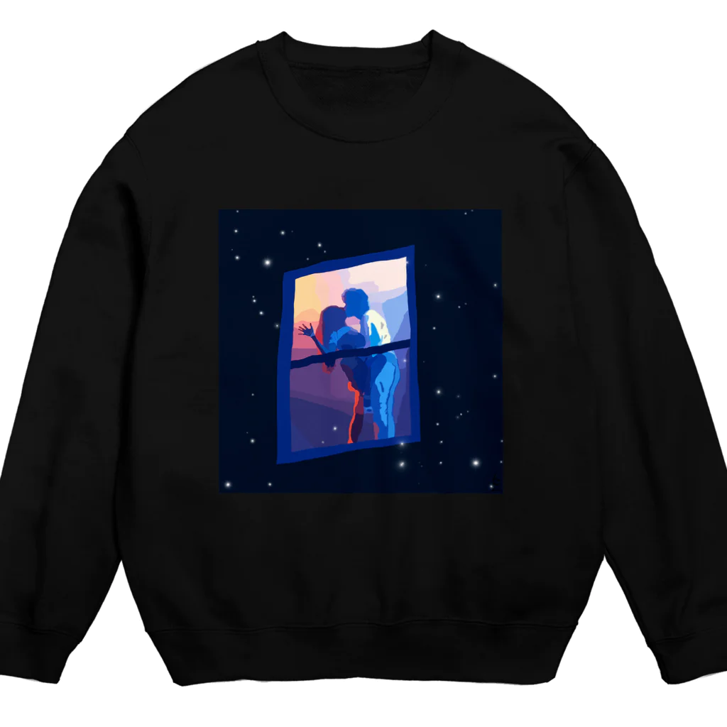 hopeless girlの冬の夜 Crew Neck Sweatshirt