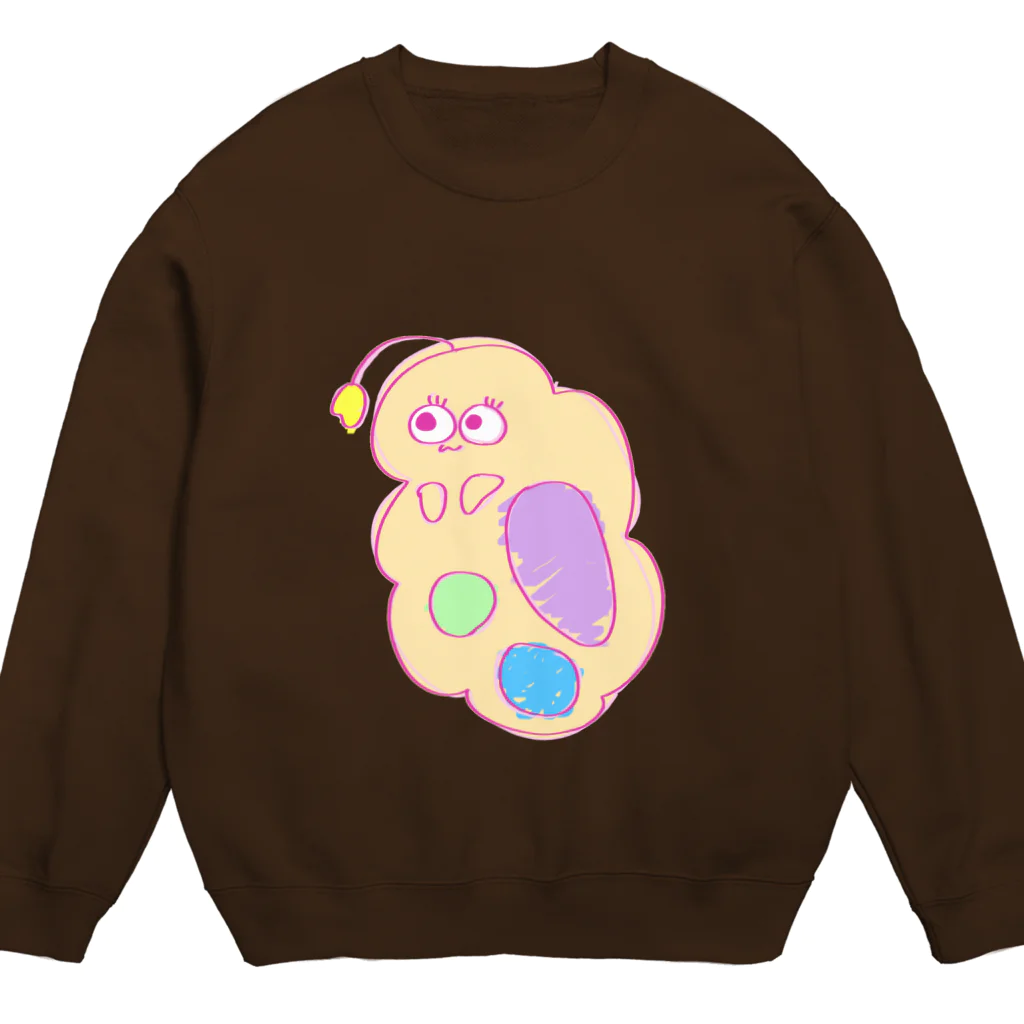 🐈ねこうさぎ🐇のミジンコ怪獣(ペールオレンジ)スウェット Crew Neck Sweatshirt