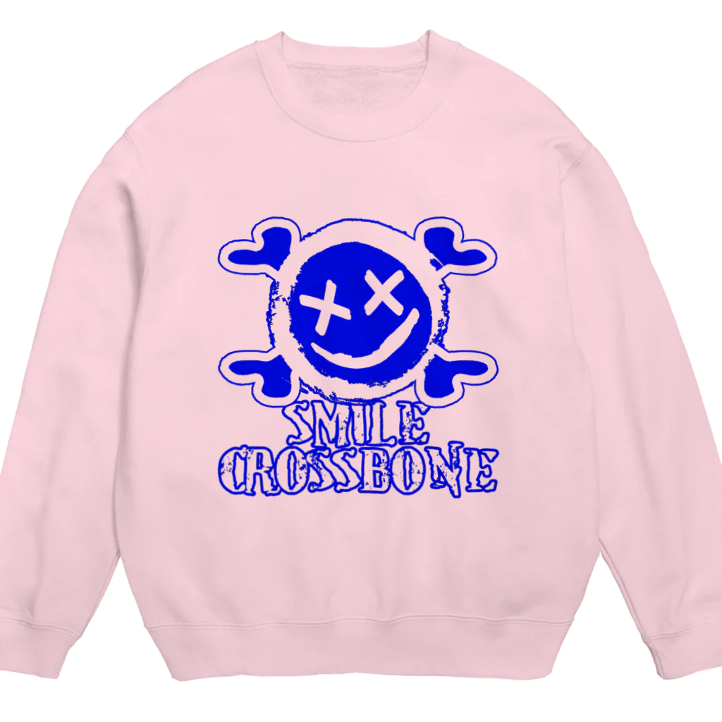 Ａ’ｚｗｏｒｋＳのニコちゃんクロスボーン BLU Crew Neck Sweatshirt