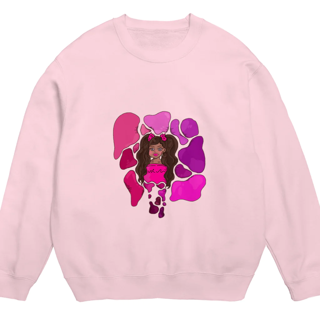 ででこの海外ギャル風/背景なし Crew Neck Sweatshirt