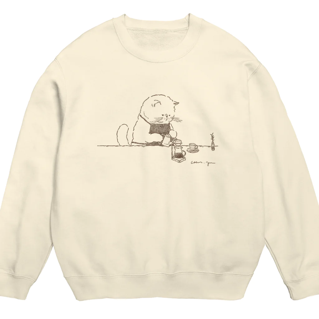 coeur.yu（クードットユー）のカフェのマスター（印刷インクカラー：ココアブラウン） Crew Neck Sweatshirt