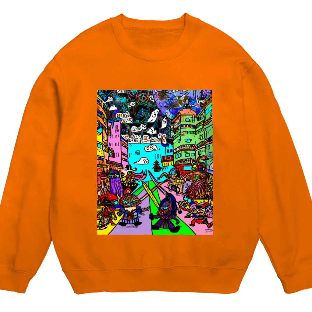 Ａ’ｚｗｏｒｋＳの宇宙人類皆兄弟 VERTICAL Crew Neck Sweatshirt