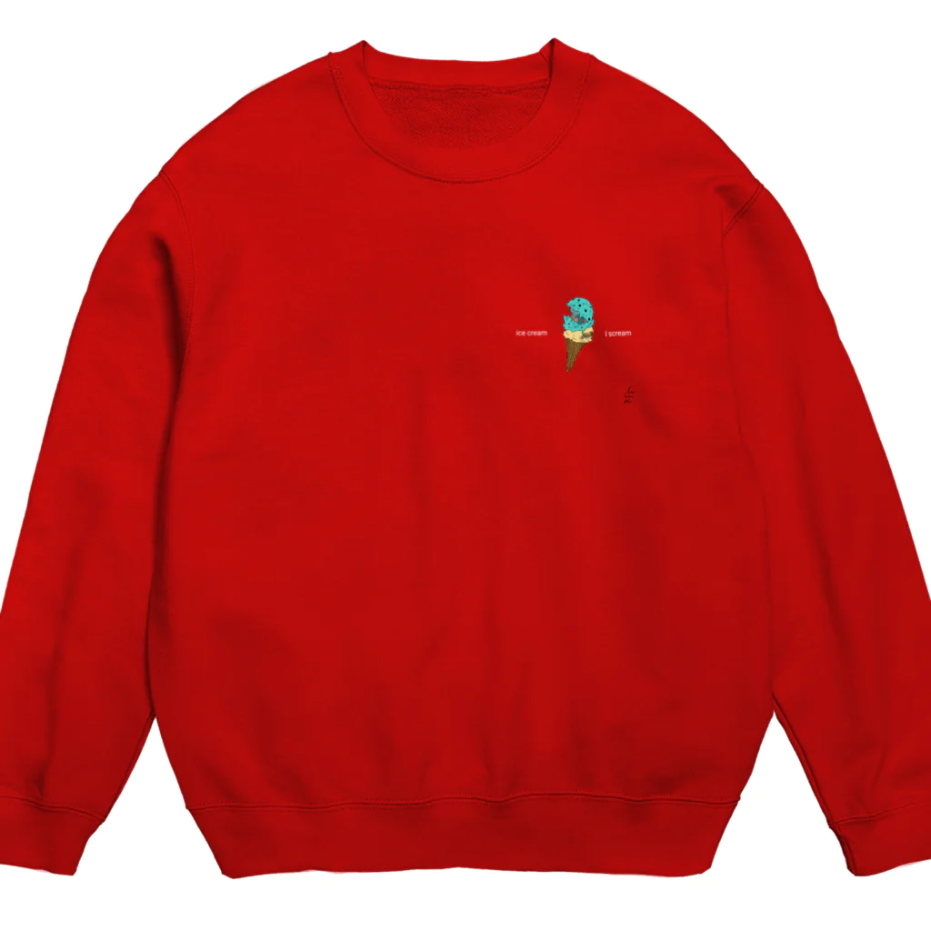 もくろーの「ice cream  i scream」 Crew Neck Sweatshirt