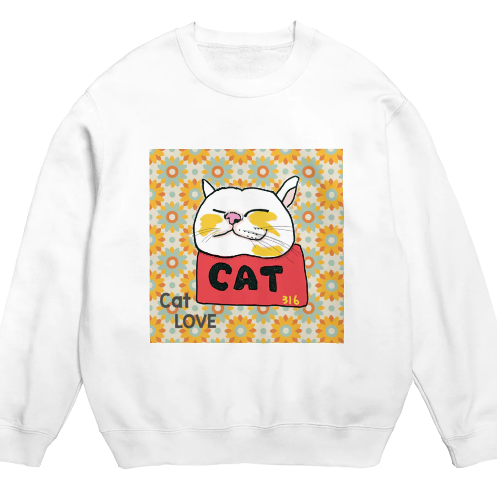 316(MIHIRO)のねこのリラックス レトロ Crew Neck Sweatshirt