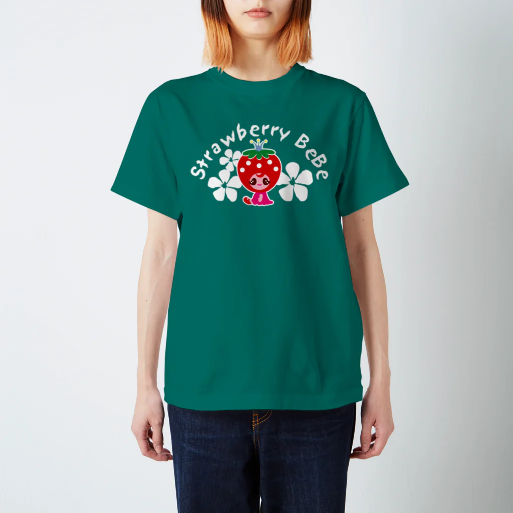 Illustrator Moca&Ram shopのいちごのお姫さまStrawberry BeBe🍓ストロベリーべべ スタンダードTシャツ