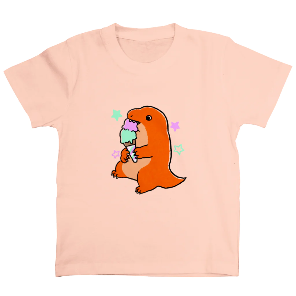 DinogaSuki -恐竜のこども服-のアイスもぐもぐティラノサウルス スタンダードTシャツ