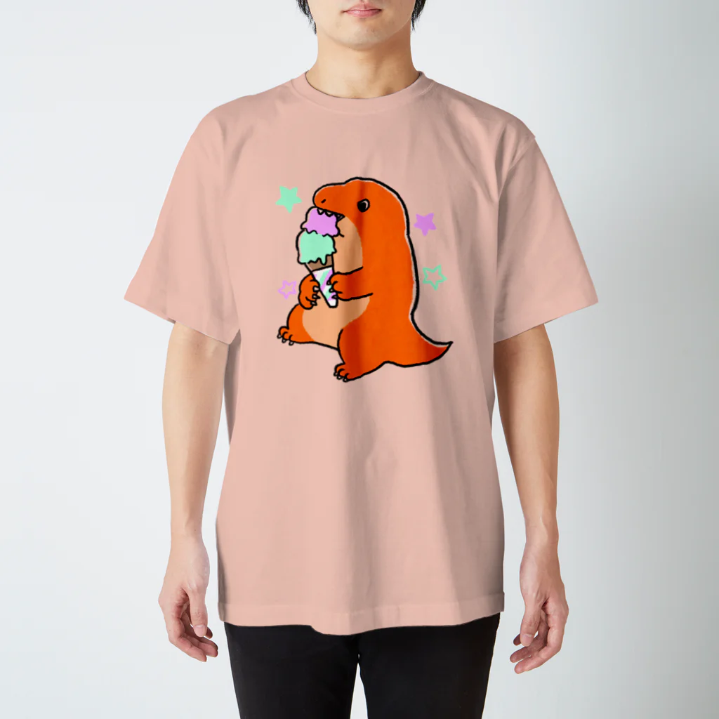 DinogaSuki -恐竜のこども服-のアイスもぐもぐティラノサウルス スタンダードTシャツ