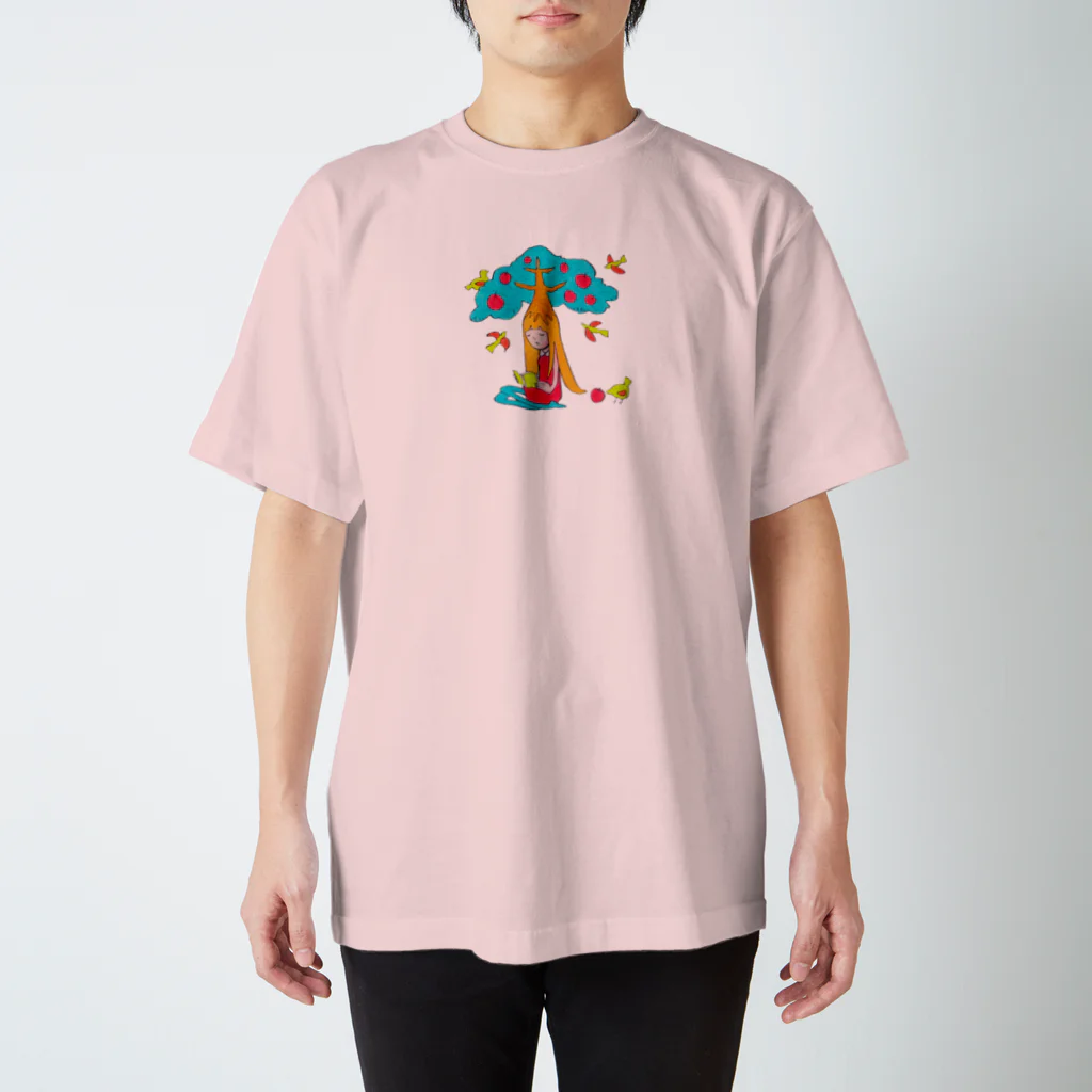 ワタナサロンのリンゴの木のオンナノコ スタンダードTシャツ