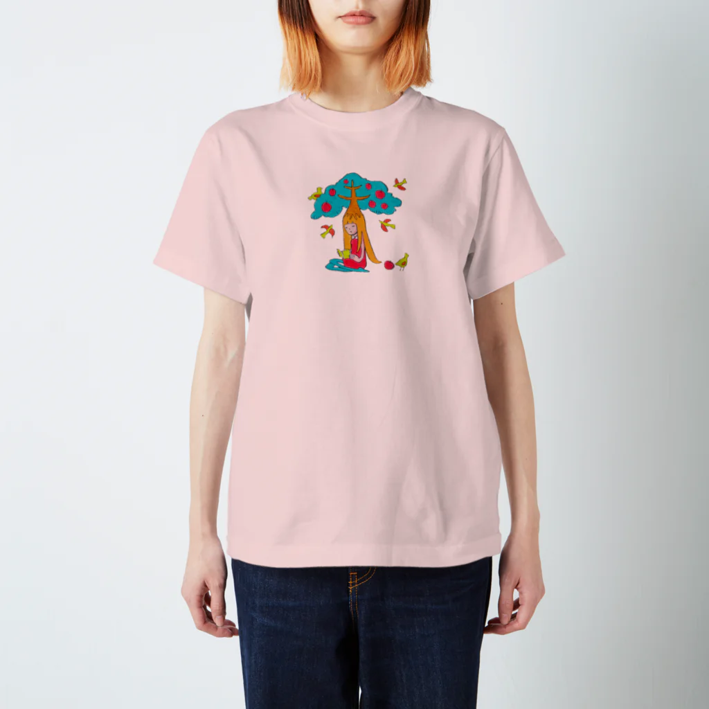 ワタナサロンのリンゴの木のオンナノコ スタンダードTシャツ