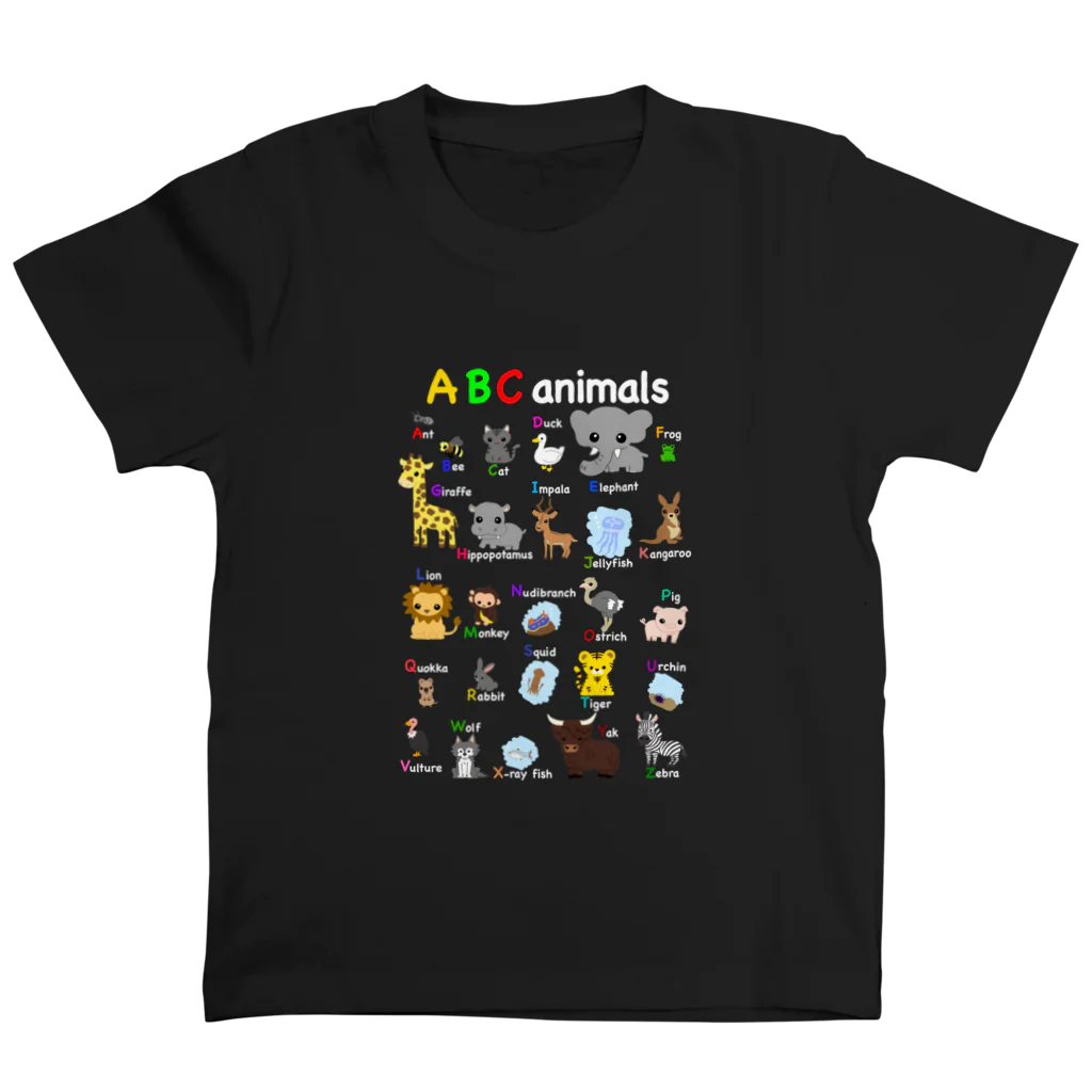 narookのABC  animals (タイトル　白文字) スタンダードTシャツ