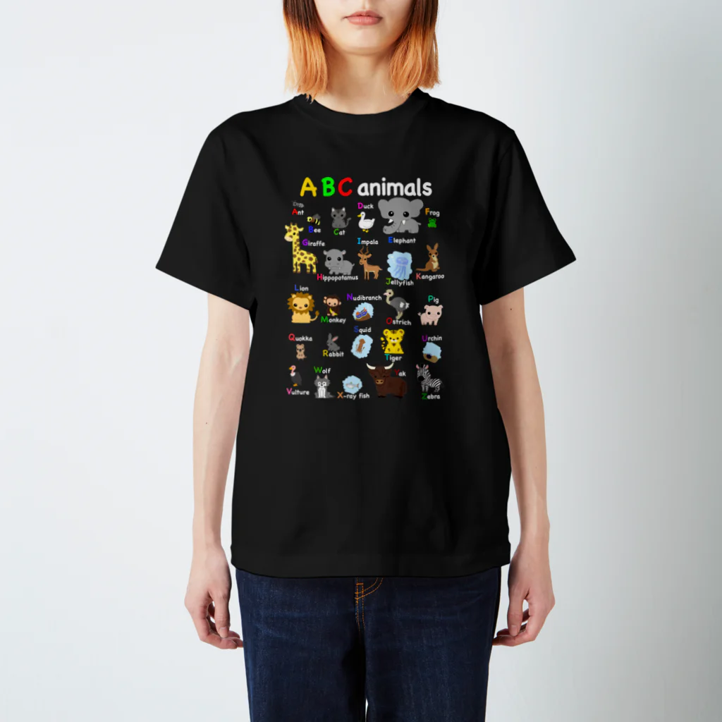 narookのABC  animals (タイトル　白文字) スタンダードTシャツ