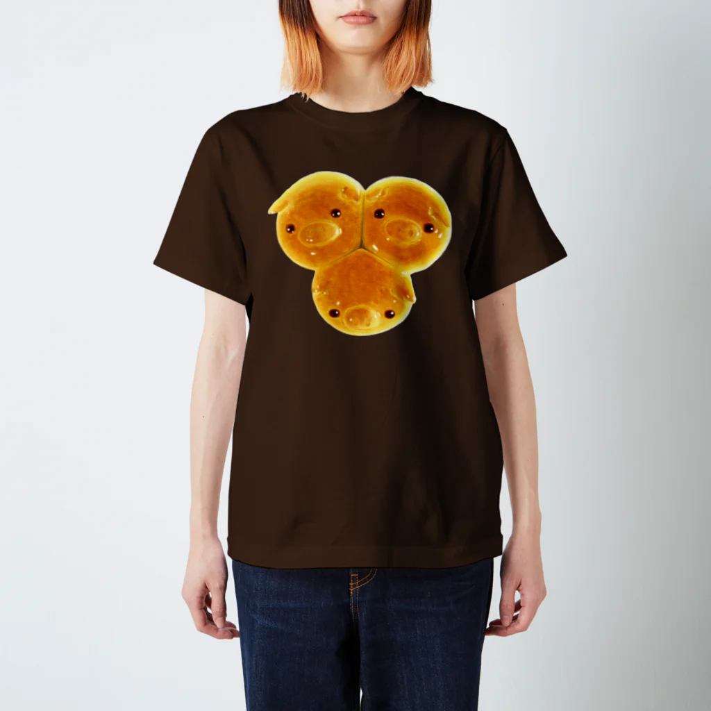 粘土動物パンmokaの3匹のこぶたぱん　濃い色　 Regular Fit T-Shirt