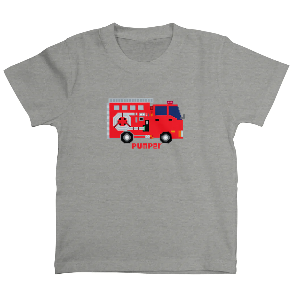 のりものドット絵Tシャツのpumper（消防ポンプ車） Regular Fit T-Shirt