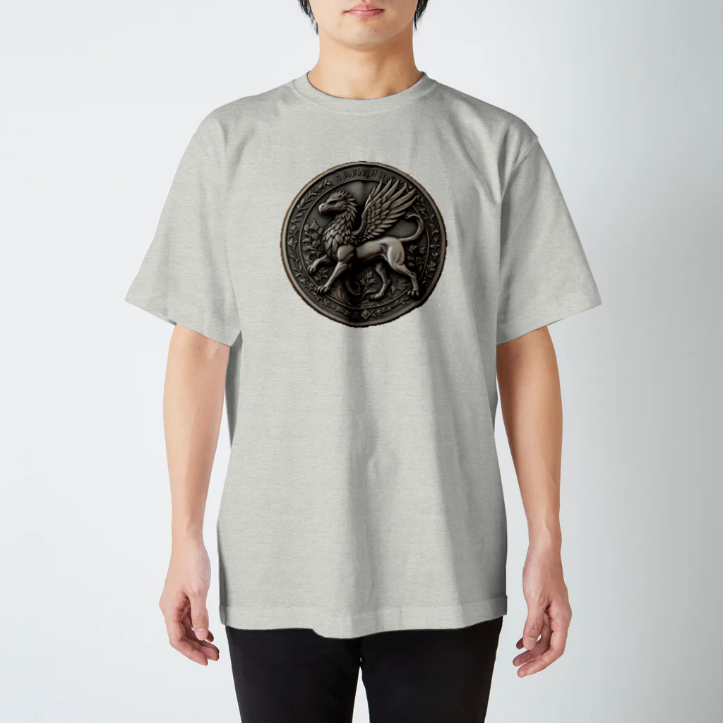 アニマル四字熟語のグリフォンメダル　griffin　デザイン Regular Fit T-Shirt