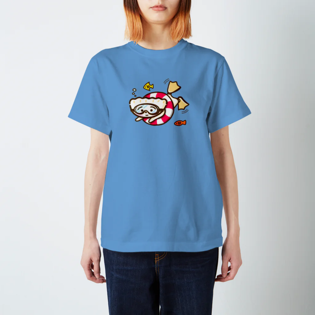 🌈キクチンのおみせやさん🌈のぎょーざわくん・海 スタンダードTシャツ