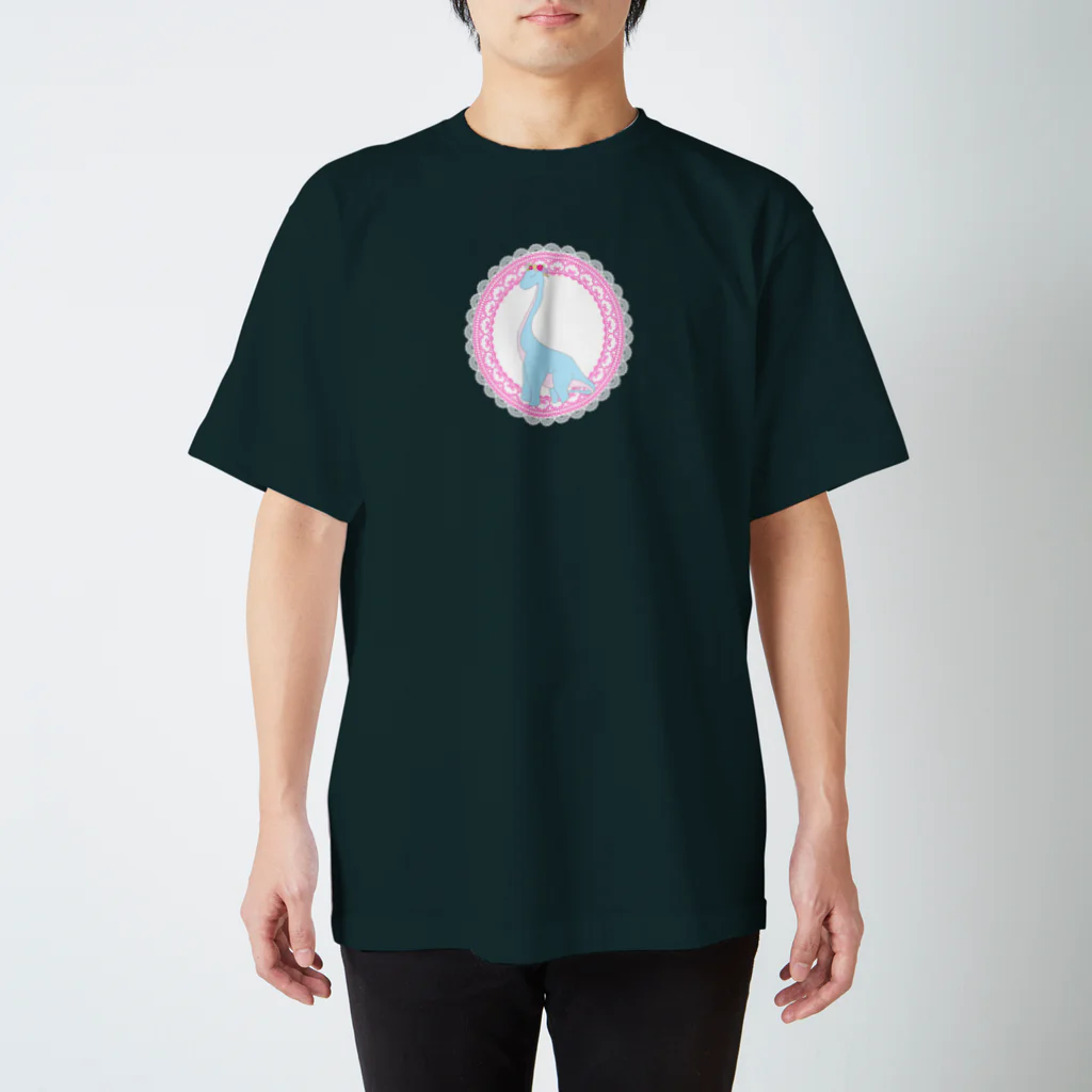 PINK　DINOSAURのゆめかわきょうりゅう(ブラキオサウルス) スタンダードTシャツ