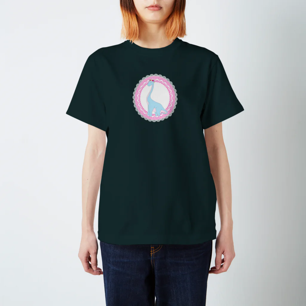 PINK　DINOSAURのゆめかわきょうりゅう(ブラキオサウルス) Regular Fit T-Shirt