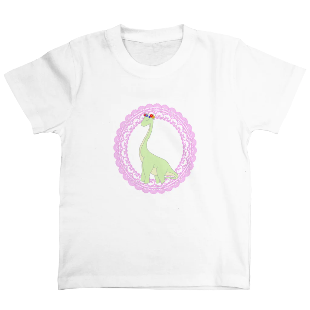 PINK　DINOSAURのゆめかわきょうりゅう(ブラキオサウルス) スタンダードTシャツ