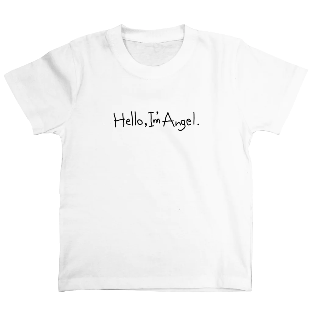 【USAGISKI】(ウサギスキー)のHello,I'm Angel. 黒字両面印刷 Regular Fit T-Shirt