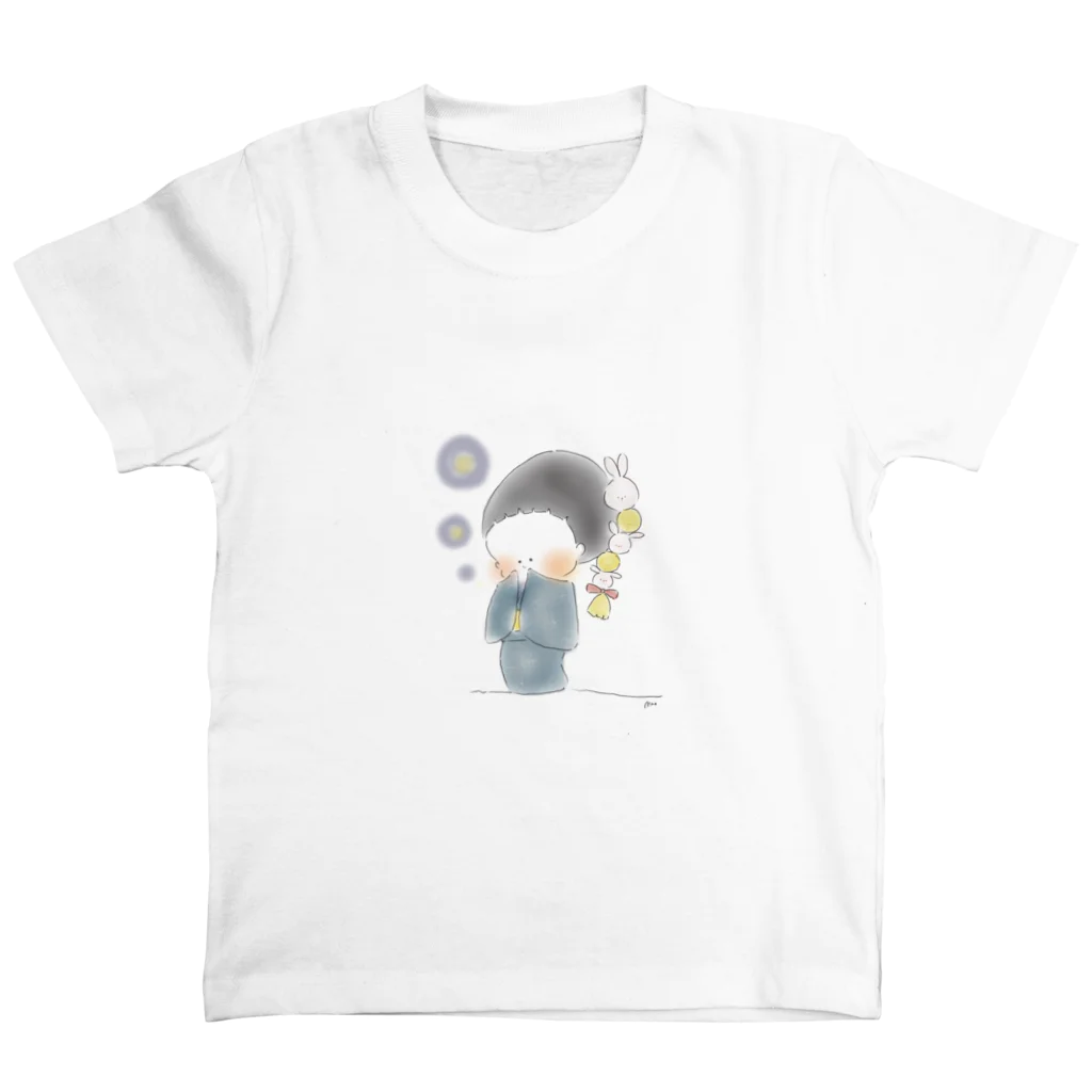 ふくまめさんの世界の秋のおさげちゃん1 スタンダードTシャツ