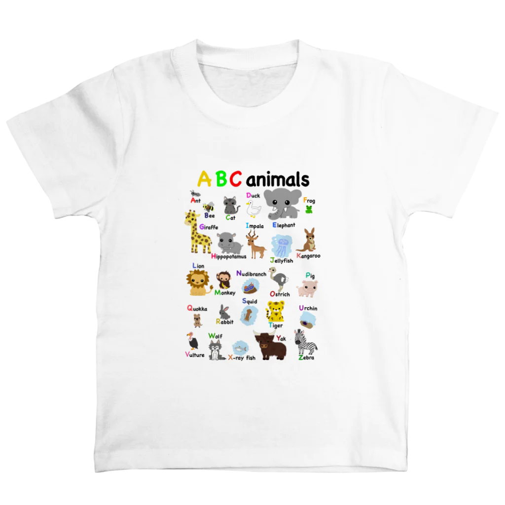 narookのABC  animals 黒文字 スタンダードTシャツ