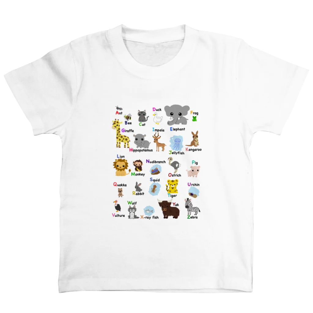 narookのABC  animals 黒文字 スタンダードTシャツ