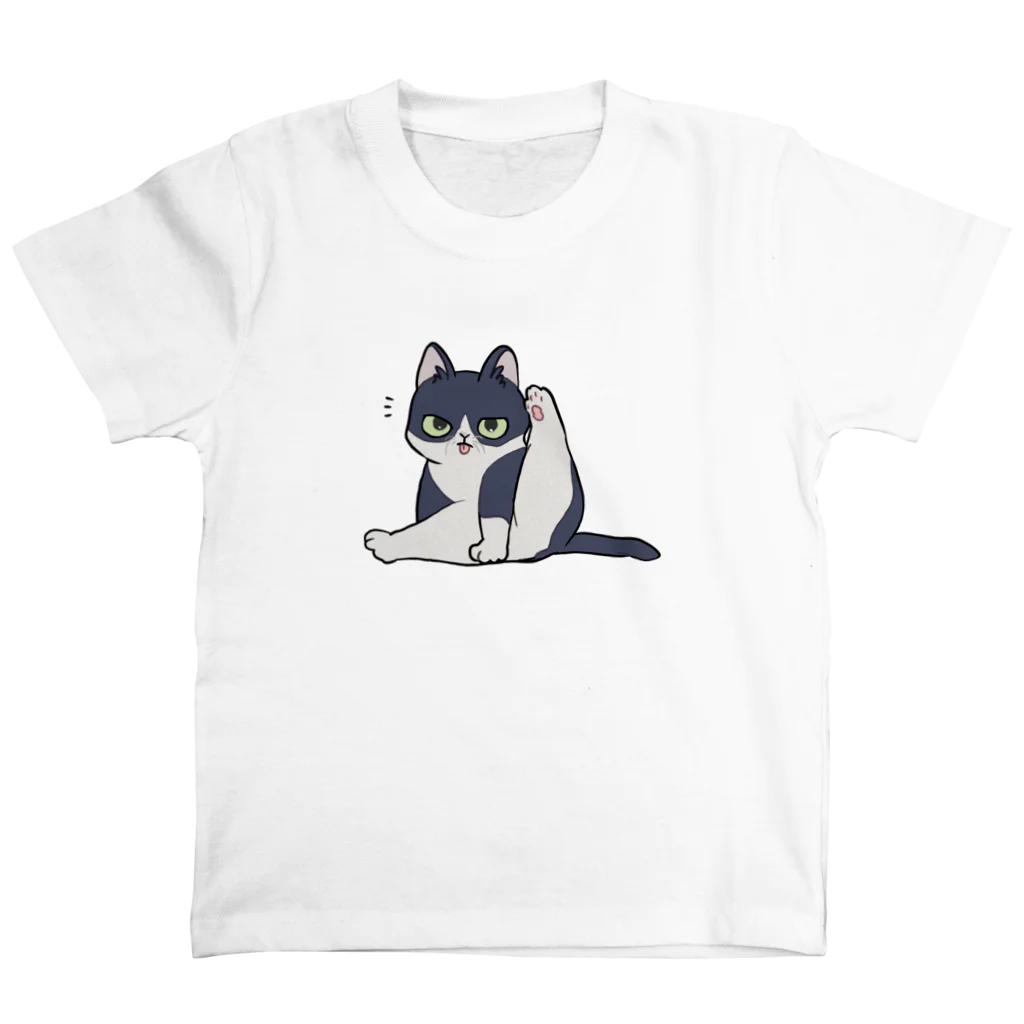 寂しんぐのはちわれのねこ(毛づくろい) スタンダードTシャツ