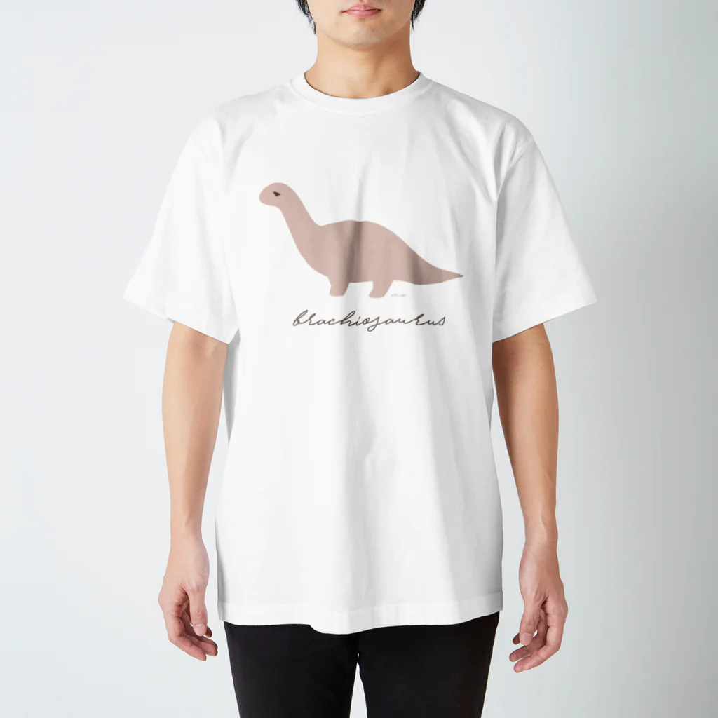 CHILL ART CLUBの恐竜-ブラキオピンク🦕 スタンダードTシャツ