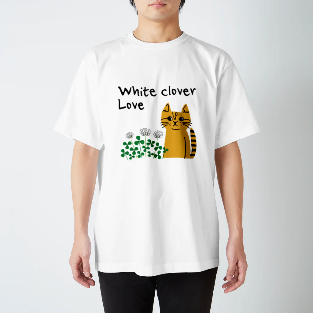 mapechiのトラネコしまお、シロツメクサがお好き スタンダードTシャツ