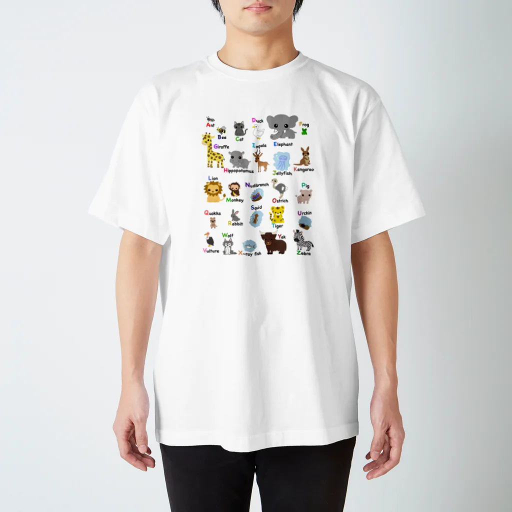 narookのABC  animals 黒文字 スタンダードTシャツ