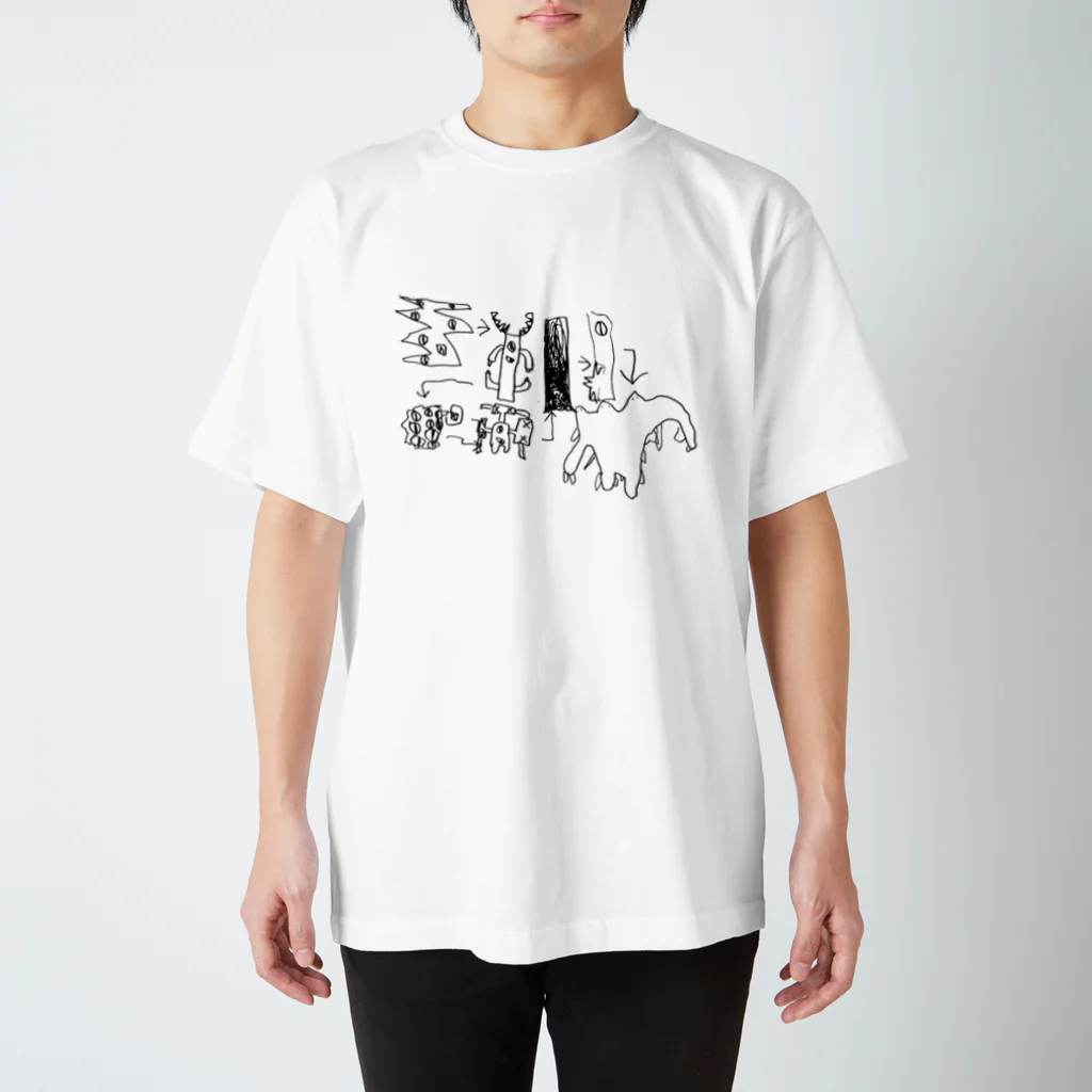 こえもん美術館の5歳のモンスター進化図 Regular Fit T-Shirt