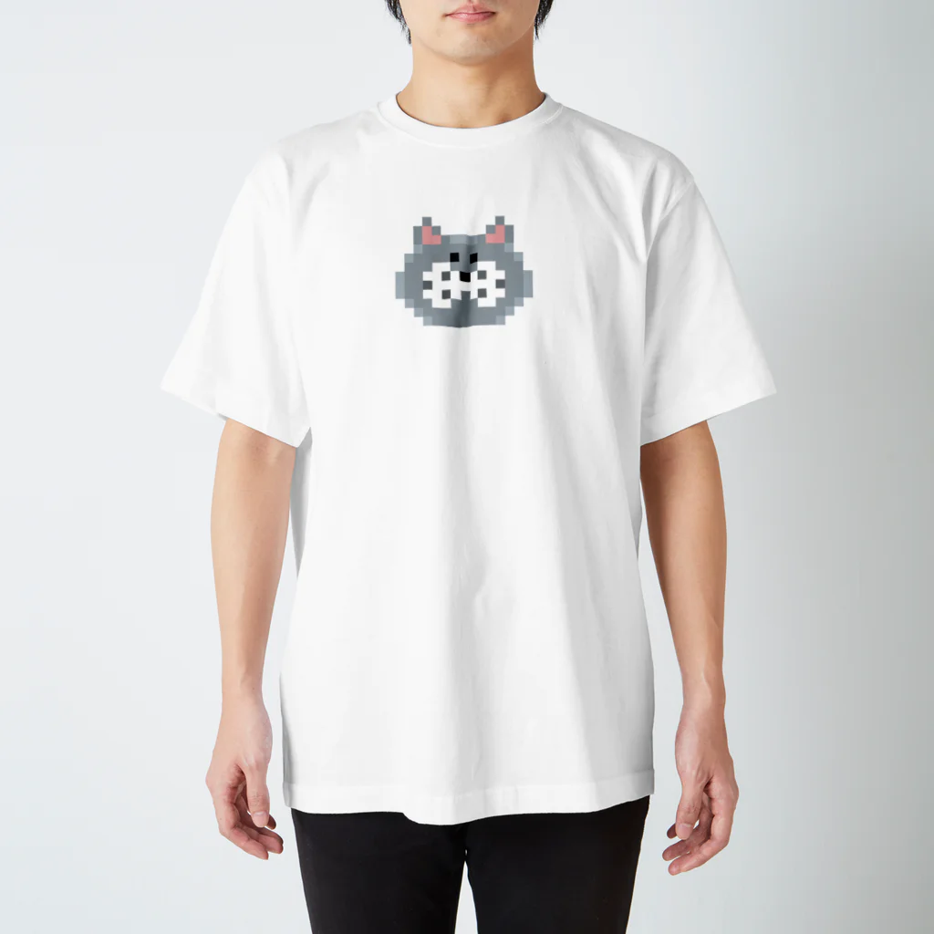 てんてんのドット絵ねこちゃんひげ袋 スタンダードTシャツ