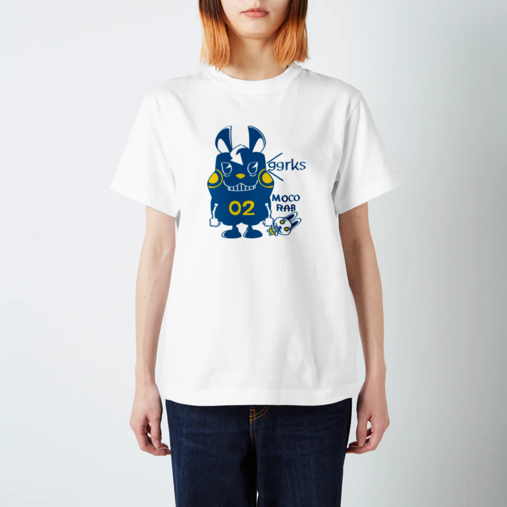 キッズサイズ　わんぱくぽめる堂のキッズサイズ　モコモコラビット２号ggrks スタンダードTシャツ