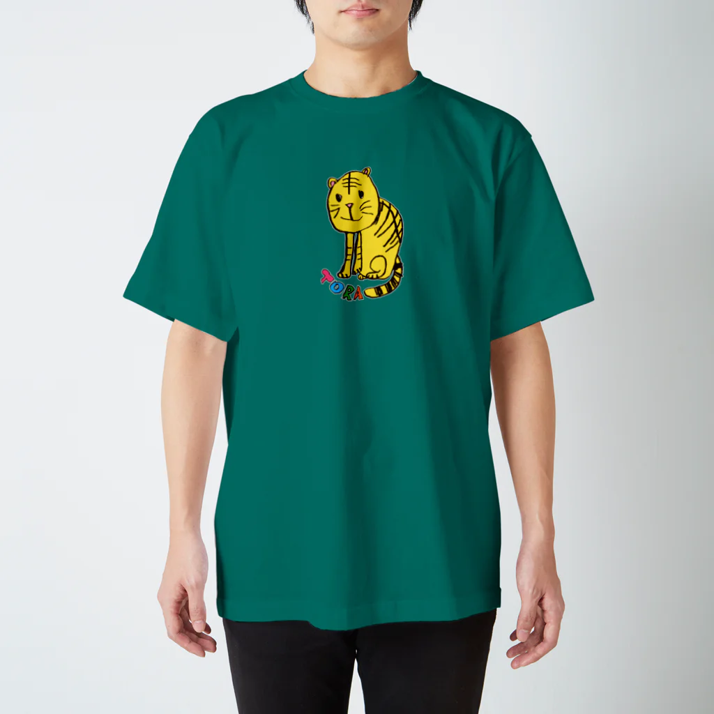 水色プリントのトラジロウ Regular Fit T-Shirt