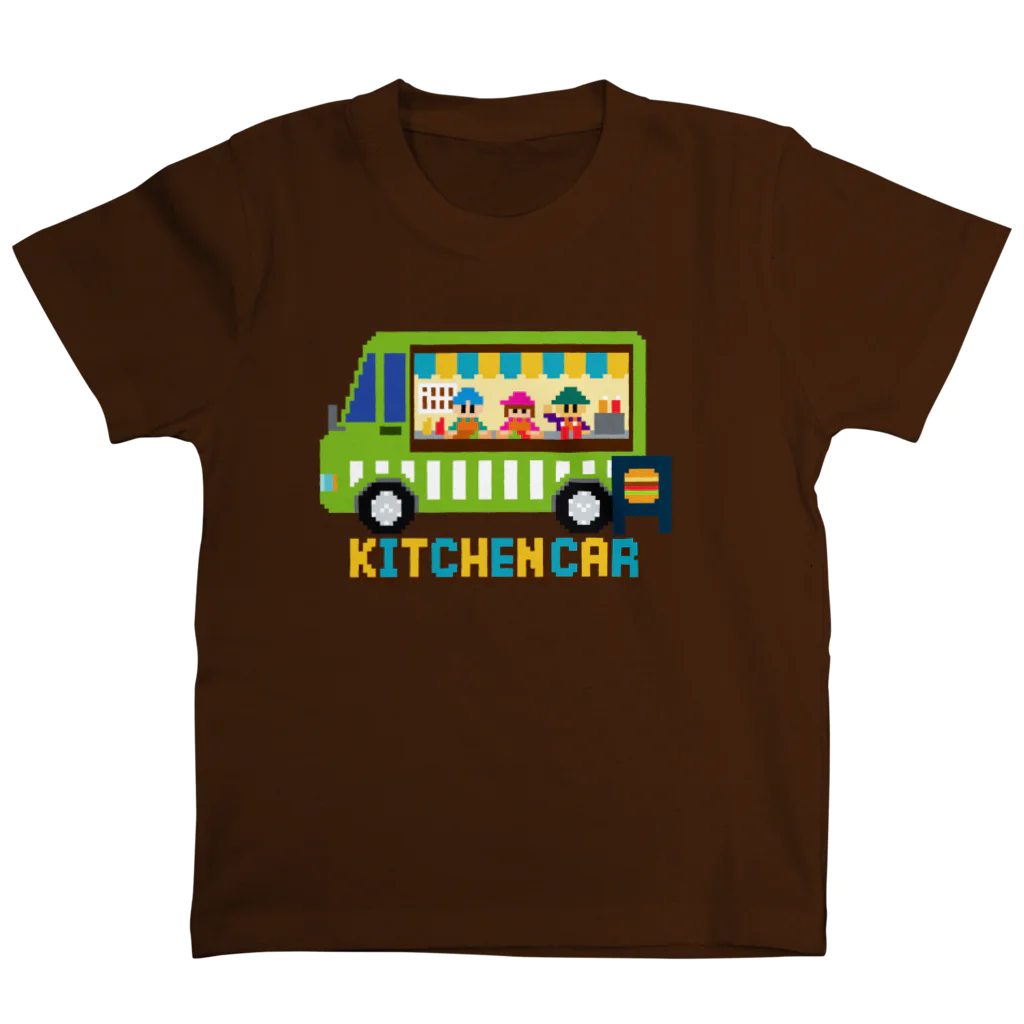 のりものドット絵Tシャツのキッチンカー（ハンバーガー） Regular Fit T-Shirt