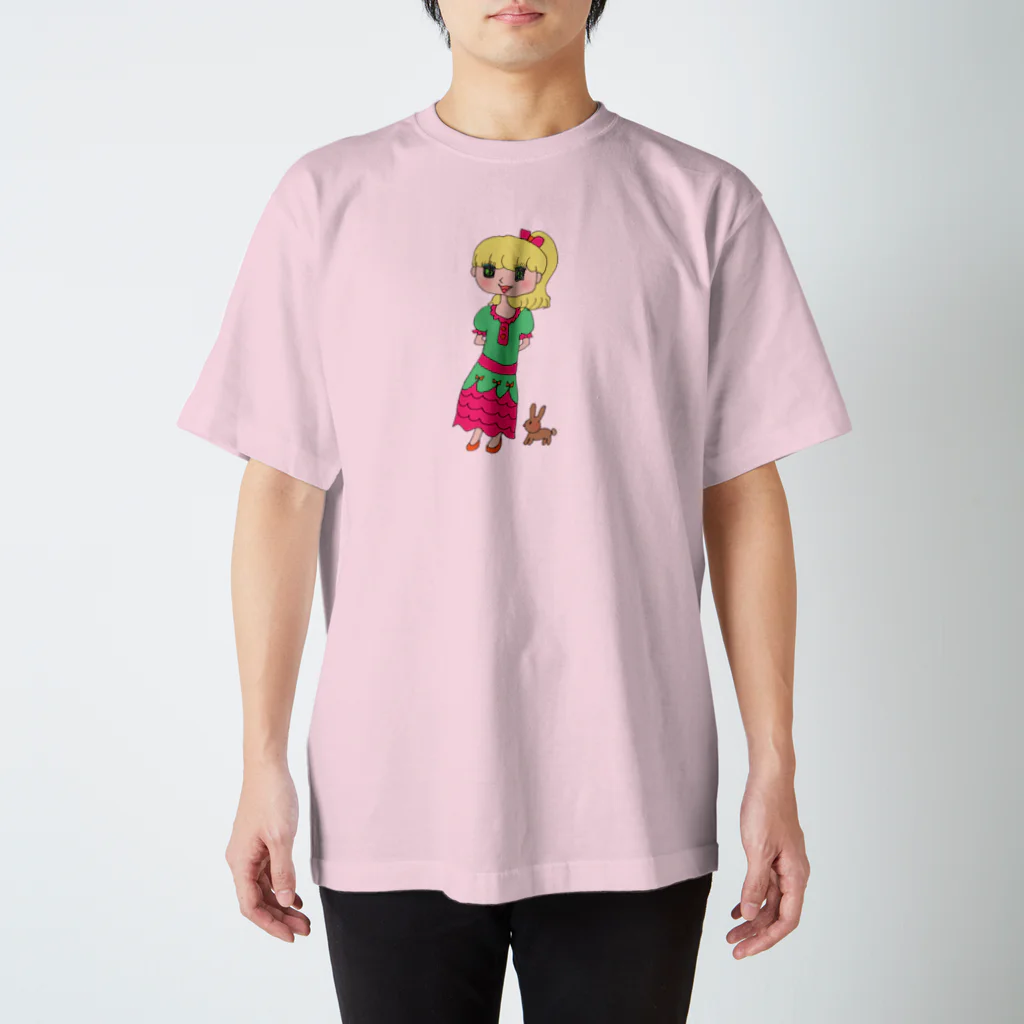 ドキドキ星人の金髪の女の子 スタンダードTシャツ